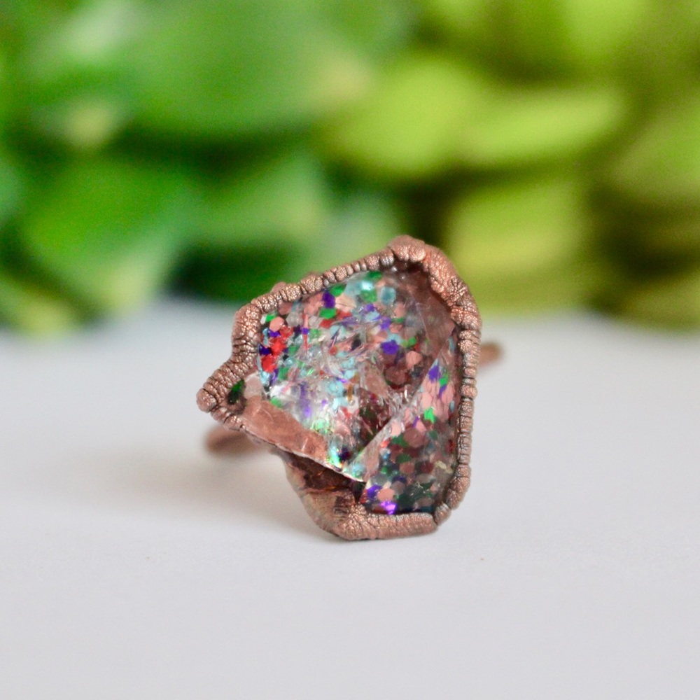 Sparkly Herkimer Diamond  Statement Ring